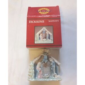 Dicksons Nativity Scene Set Angel's Jesus Christmas Ceramic W Box